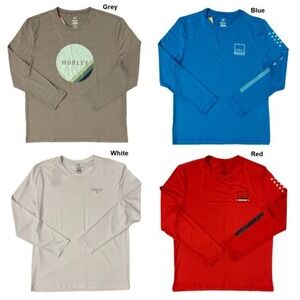 Hurley Mens Blue Long Sleeve Rash Guard Top Size XL